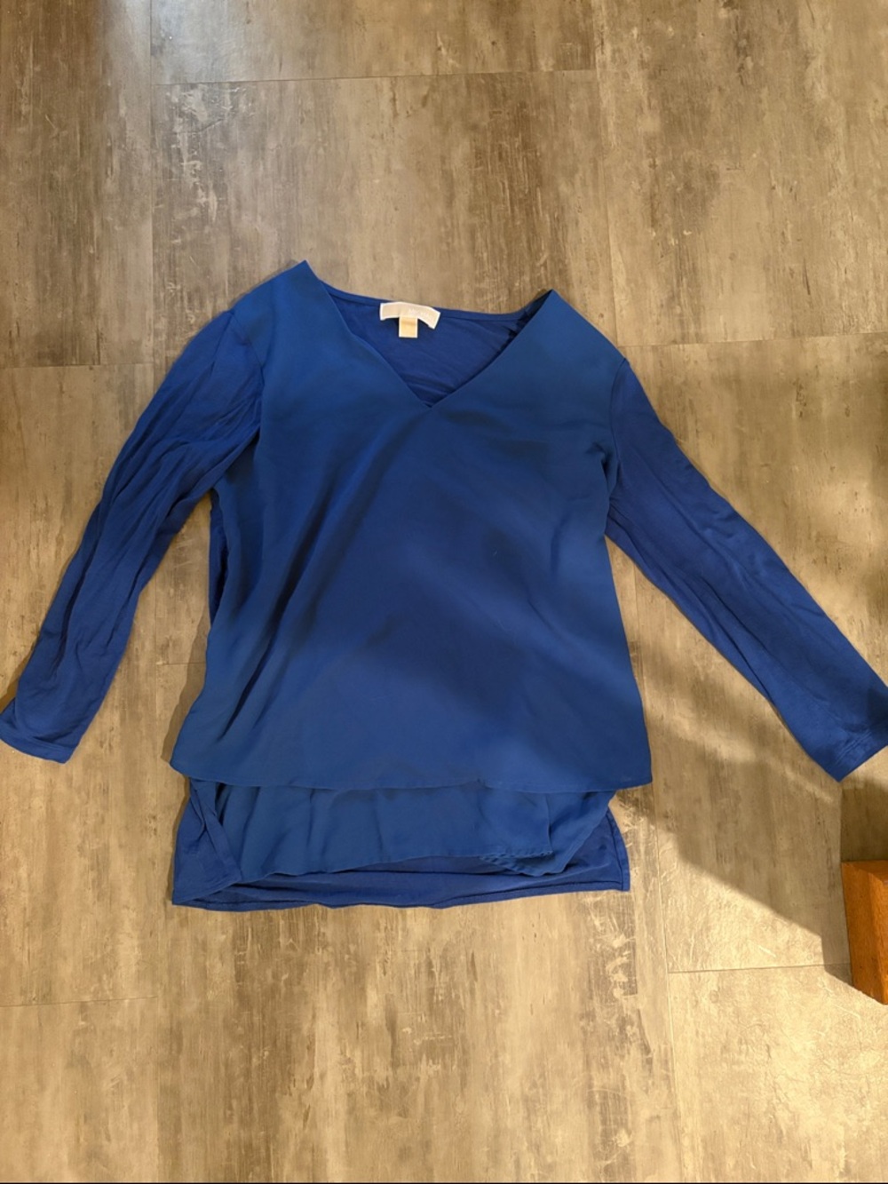 MICHAEL Michael Kors Cobalt Blue V-Neck Layered Blouse